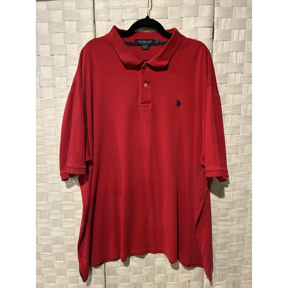 U.S. Polo Assn Men's 3XLT Red Luxury Feel Cotton Polo Shirt Big Tall